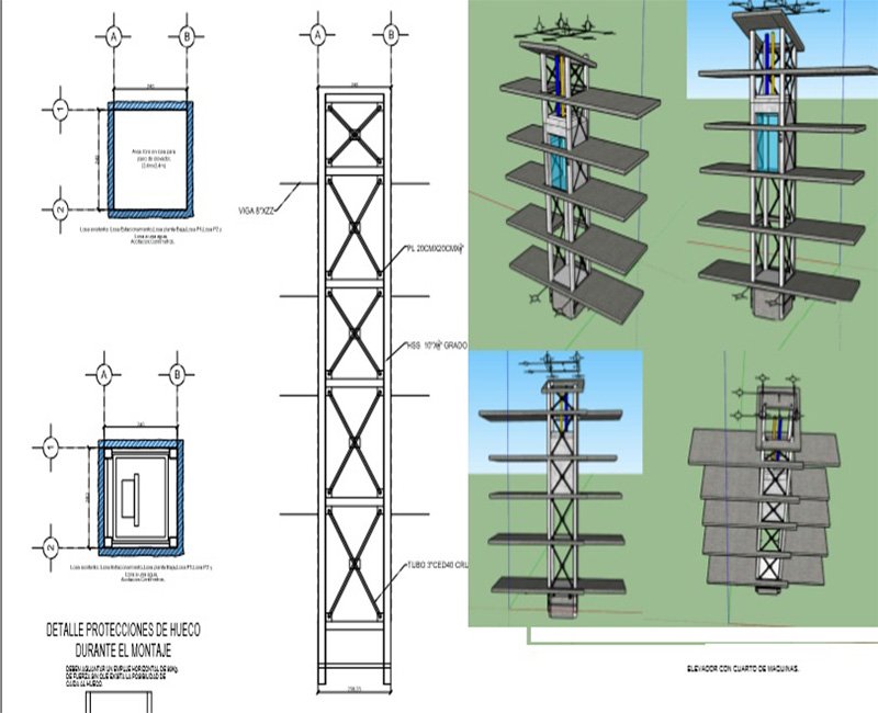 diseño elevadores industriales impulsora de servicios dica